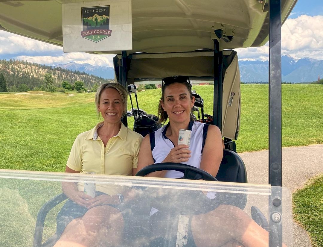 Natasha Staniszewski and friend enjoying st. eugene golf course